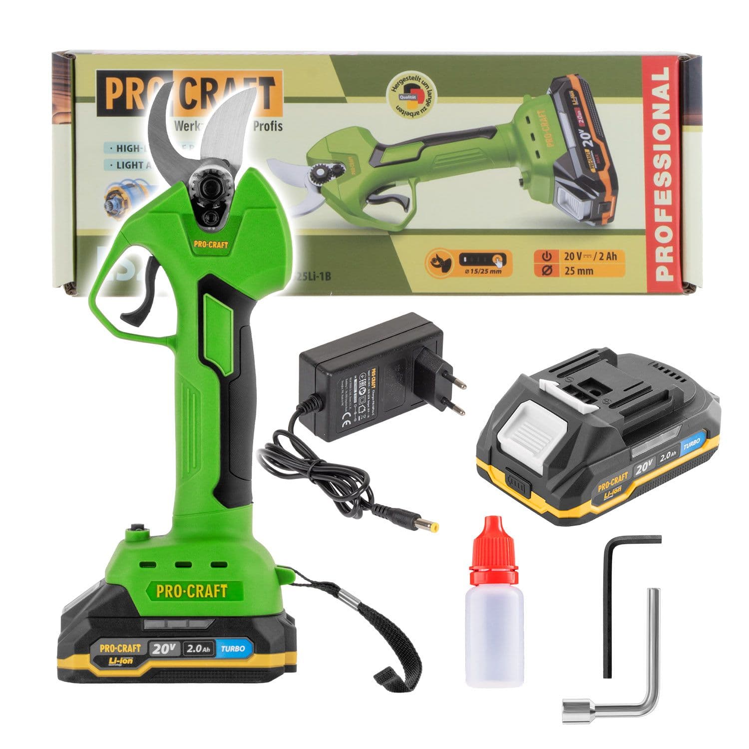 Procraft Sekator akumulatorowy 20V do 25mm + akumulator + ładowarka - zdjęcie 1