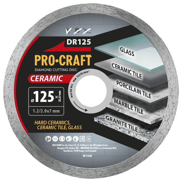Procraft Tarcza diamentowa 125x1,2mm 22,2mm Ceramic - zdjęcie 1