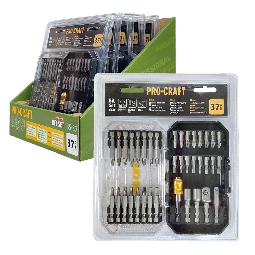 Procraft Zestaw bitów i adapterów 37 elementów - zdjęcie 2