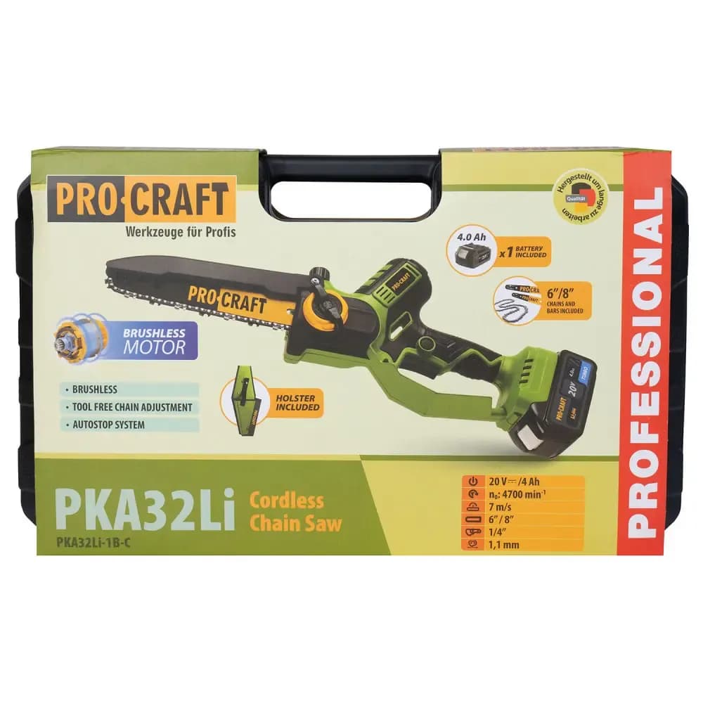 Procraft Akumulatorowa pilarka łańcuchowa 20V 152/203 mm zestaw - zdjęcie 7