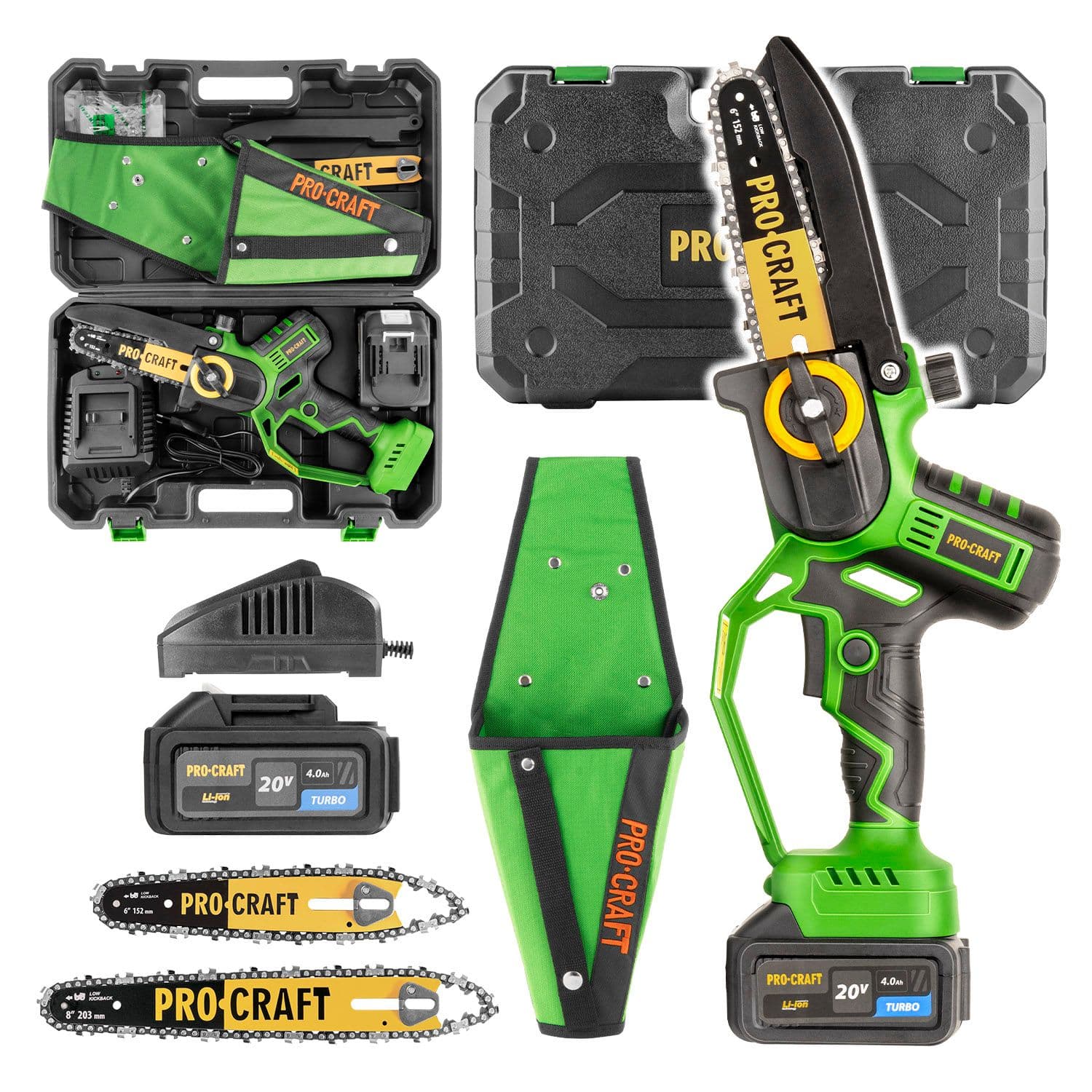 Procraft Akumulatorowa pilarka łańcuchowa 20V 152/203 mm zestaw - zdjęcie 1