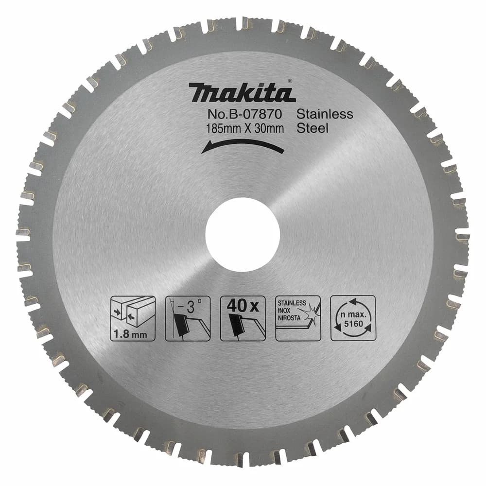 Makita Tarcza do piły, Specialized T.C.T., 185 x 30 mm, 40 Z do stali nierdzewnej