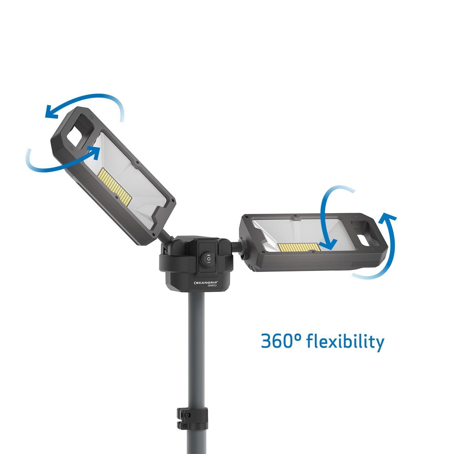Scangrip Zestaw lampa budowlana 8000 lm na statywie TOWER 8 CONNECT+aku 5,2Ah+ładowarka+power supply - zdjęcie 2