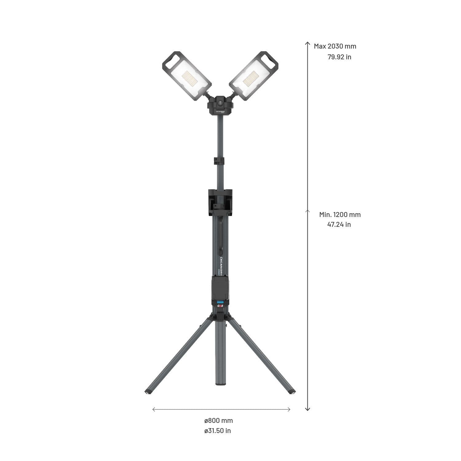 Scangrip Zestaw lampa budowlana 8000 lm na statywie TOWER 8 CONNECT+aku 5,2Ah+ładowarka+power supply - zdjęcie 7