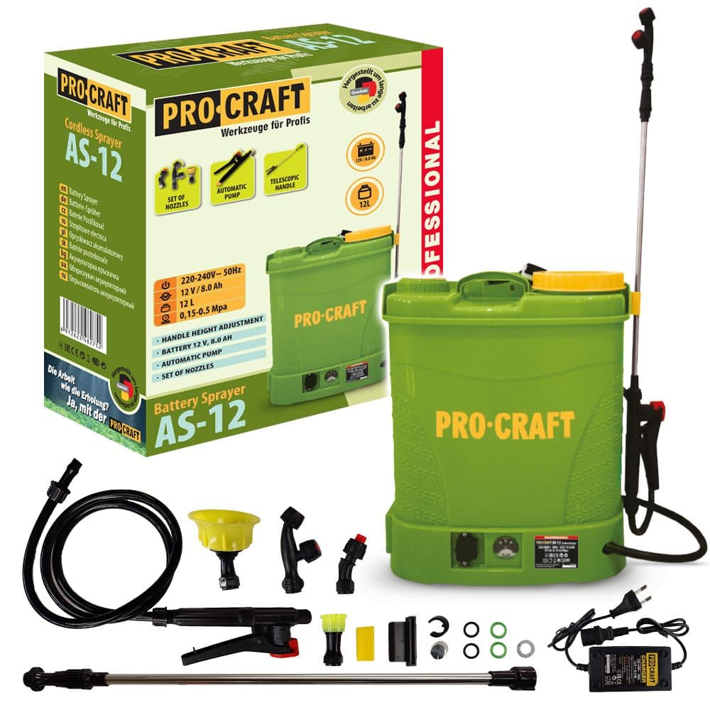 Procraft Opryskiwacz akumulatorowy 12V 12L (z wbudowanym akumulatorem i ładowarką) - zdjęcie 1