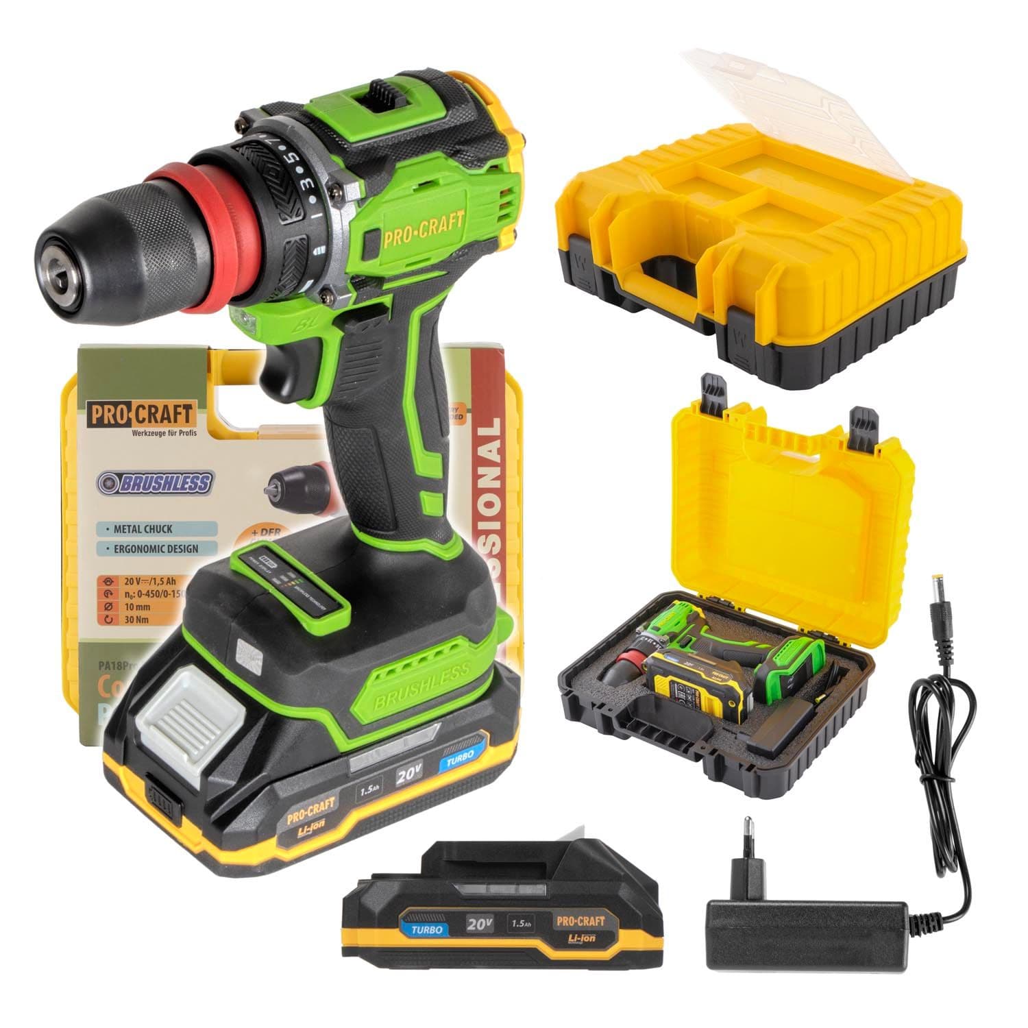 Procraft Wiertarko-wkrętarka akumulatorowa 20V 30Nm Uchwyt szybkowymienny - zdjęcie 1