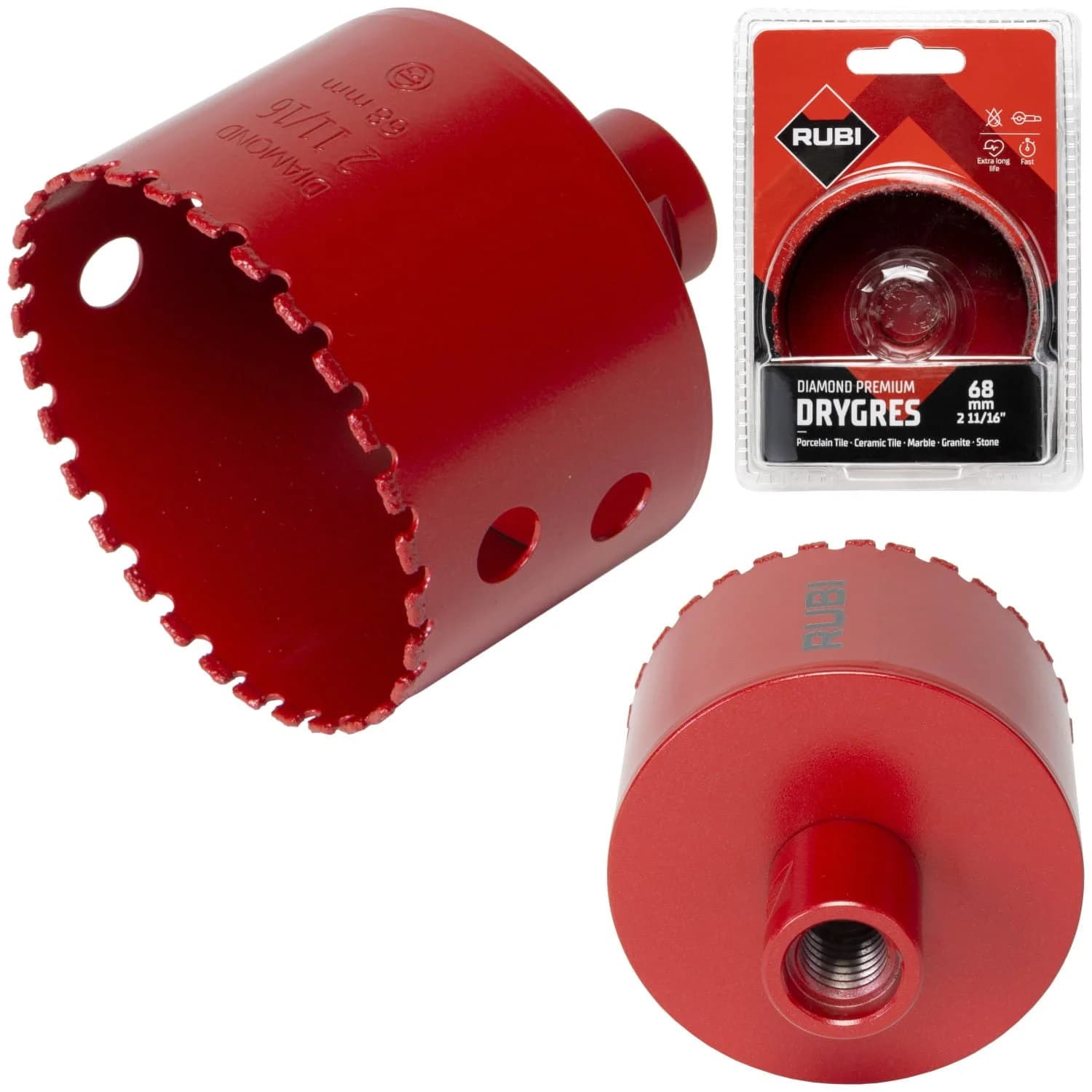 Wiertło diamentowe Drygres Premium 68mm M14 Rubi 06977 - zdjęcie 1