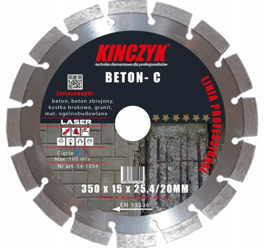 Kinczyk Tarcza diamentowa beton-C Professional 350x15x22,23mm - zdjęcie 1