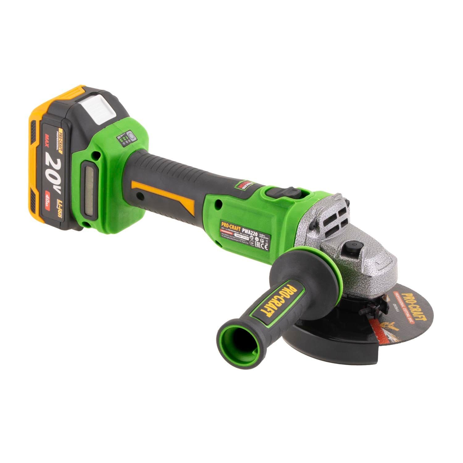 Procraft Akumulatorowa szlifierka kątowa 20V 125mm(bez akumulatora i ładowarki) - zdjęcie 2