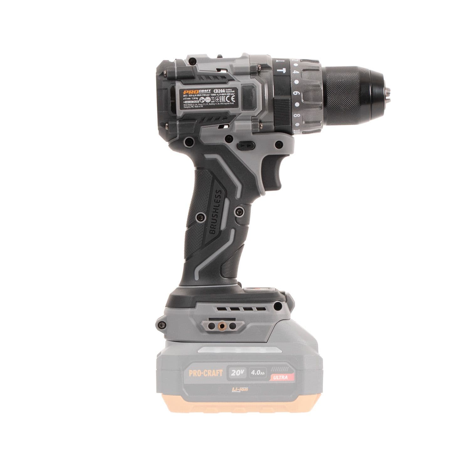 Procraft Industrial Wiertarko-wkrętarka aku 20V 85Nm(bez akumulatora i ładowarki) - zdjęcie 3