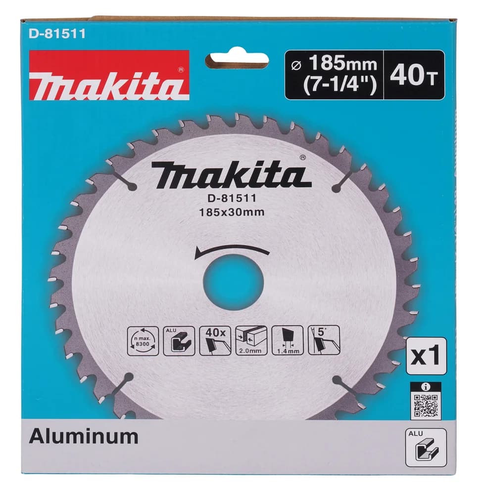 Makita Tarcza tnąca T.C.T, 185 x 30 mm, 40 Z do aluminium - zdjęcie 3