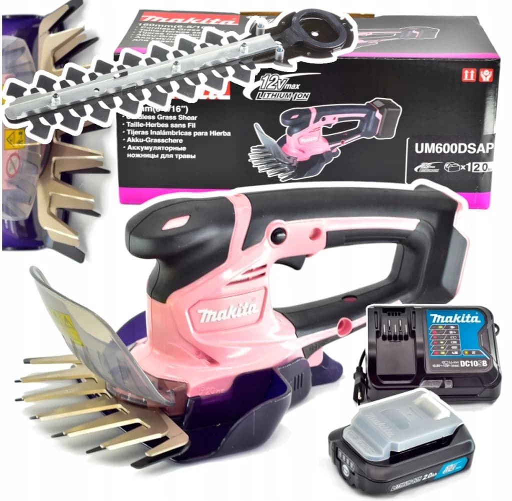 Makita Nożyce do trawy 12V różowe - zdjęcie 2