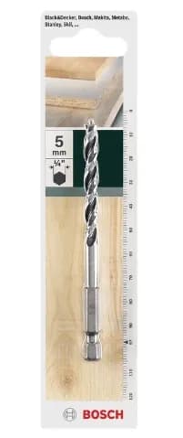 Bosch wiertło spiralne do drewna 5 x 97 mm HEX 1/4" - zdjęcie 1