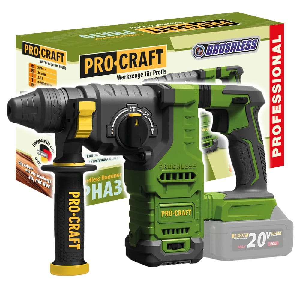 Procraft Młotowiertarka akumulatorowa 20V SDS-Plus 2,8J (bez akumulatora i ładowarki) - zdjęcie 1
