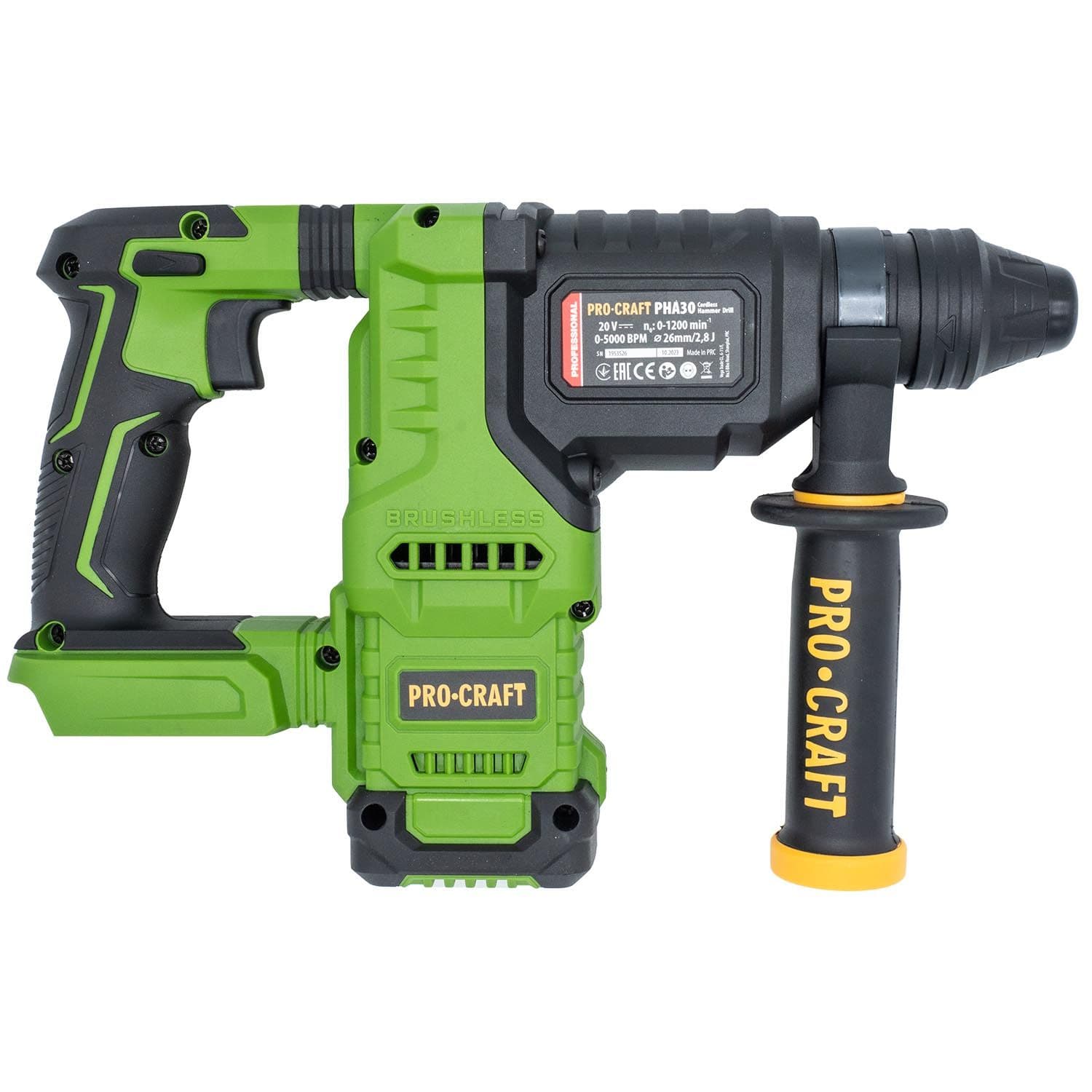 Procraft Młotowiertarka akumulatorowa 20V SDS-Plus 2,8J (bez akumulatora i ładowarki) - zdjęcie 3