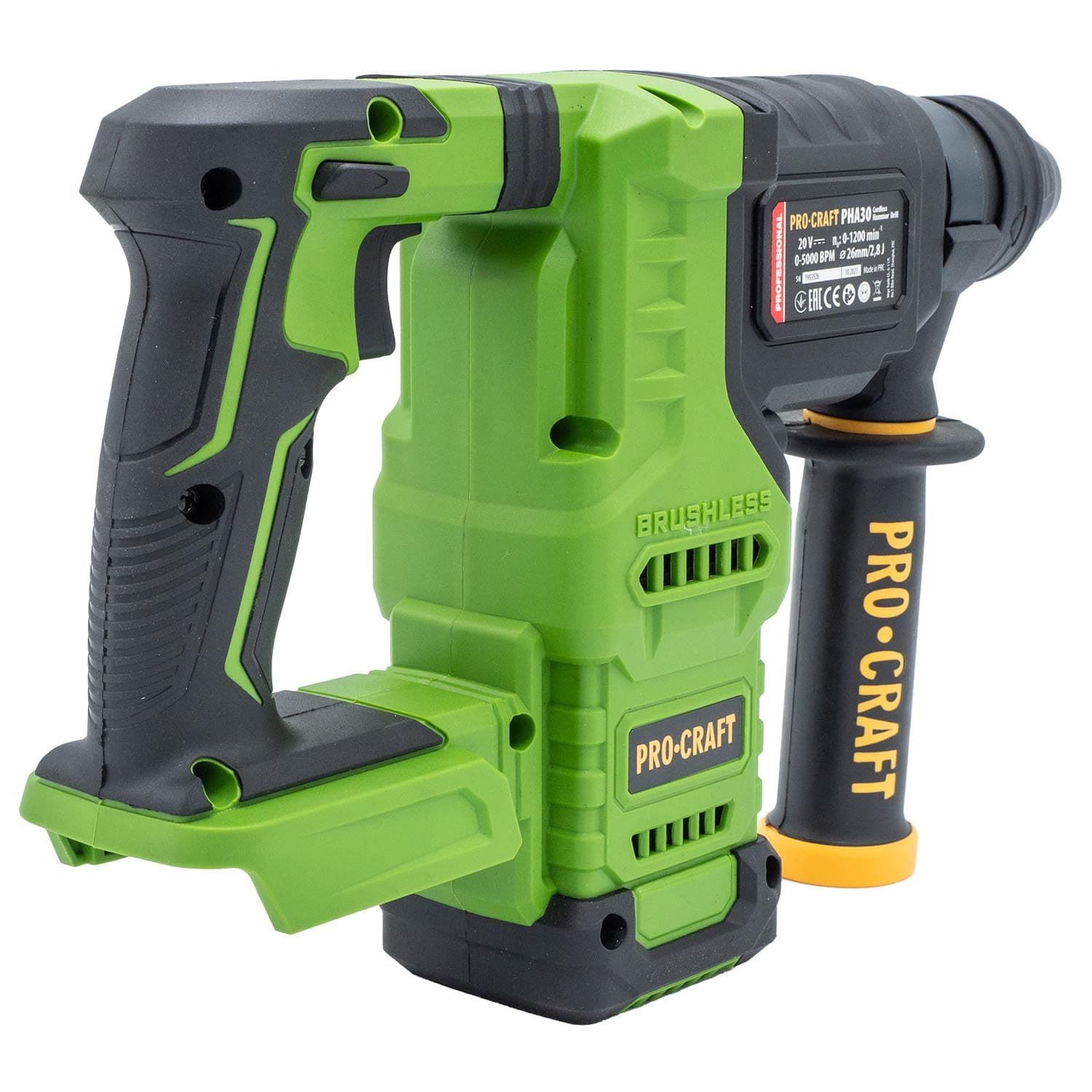 Procraft Młotowiertarka akumulatorowa 20V SDS-Plus 2,8J (bez akumulatora i ładowarki) - zdjęcie 5