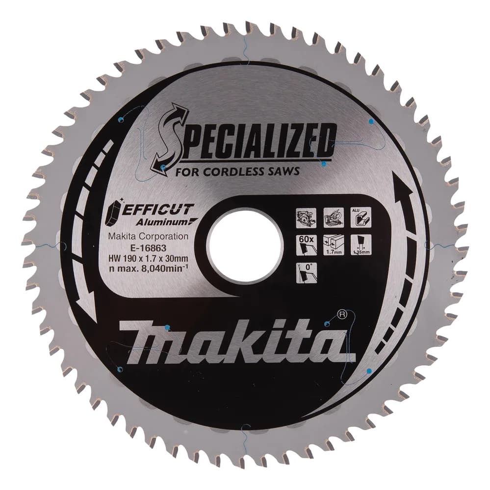 Makita Tarcza tnąca, EFFICUT T.C.T, 190 x 30 mm, 60Z do aluminium