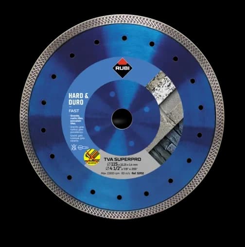 RUBI Tarcza diamentowa do materiałów twardych TURBO VIPER - TVA, 125x22,2x1,4mm, 31933 - zdjęcie 1