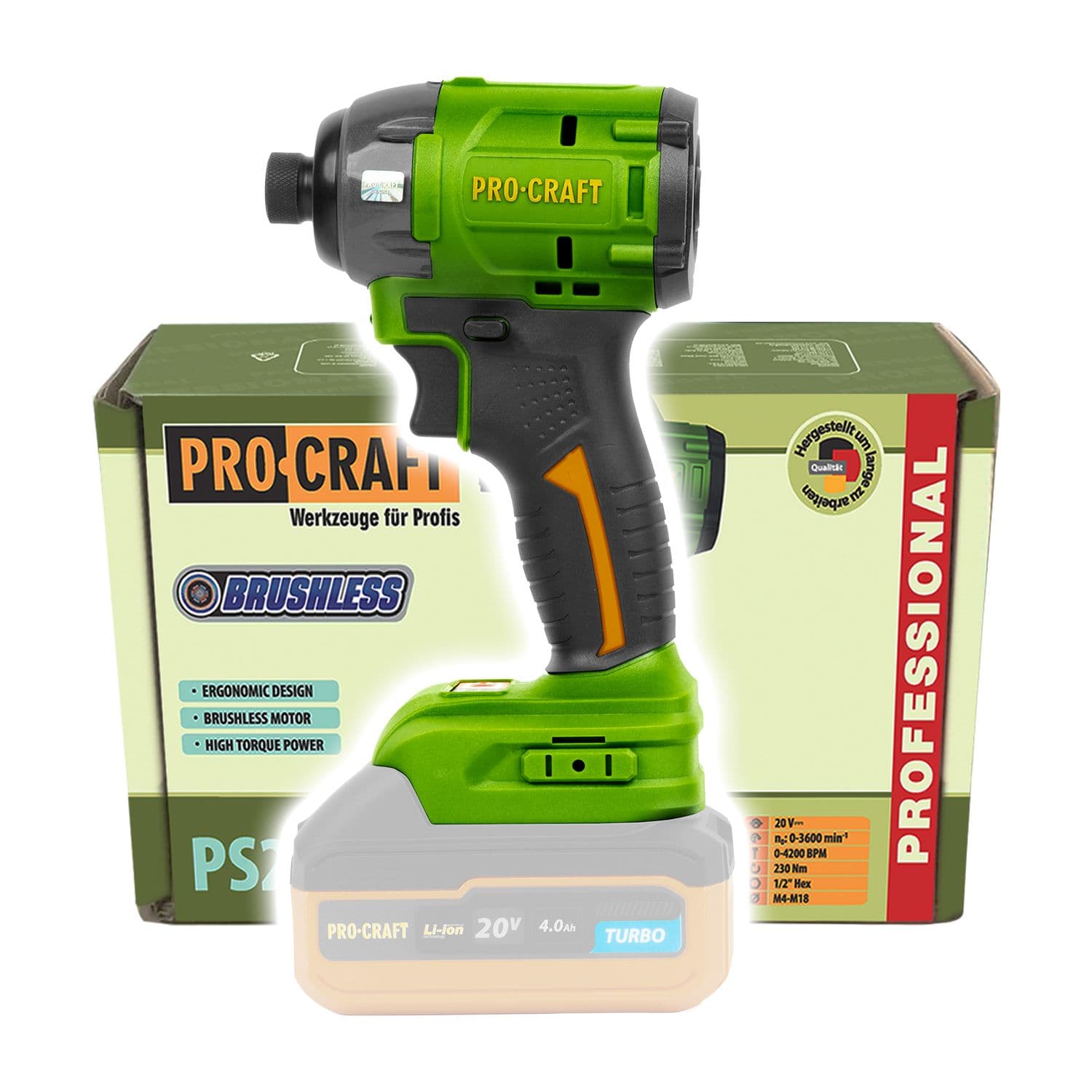 Procraft Akumulatorowa zakrętarka udarowa 20V 230Nm (bez akumulatora i ładowarki) - zdjęcie 1