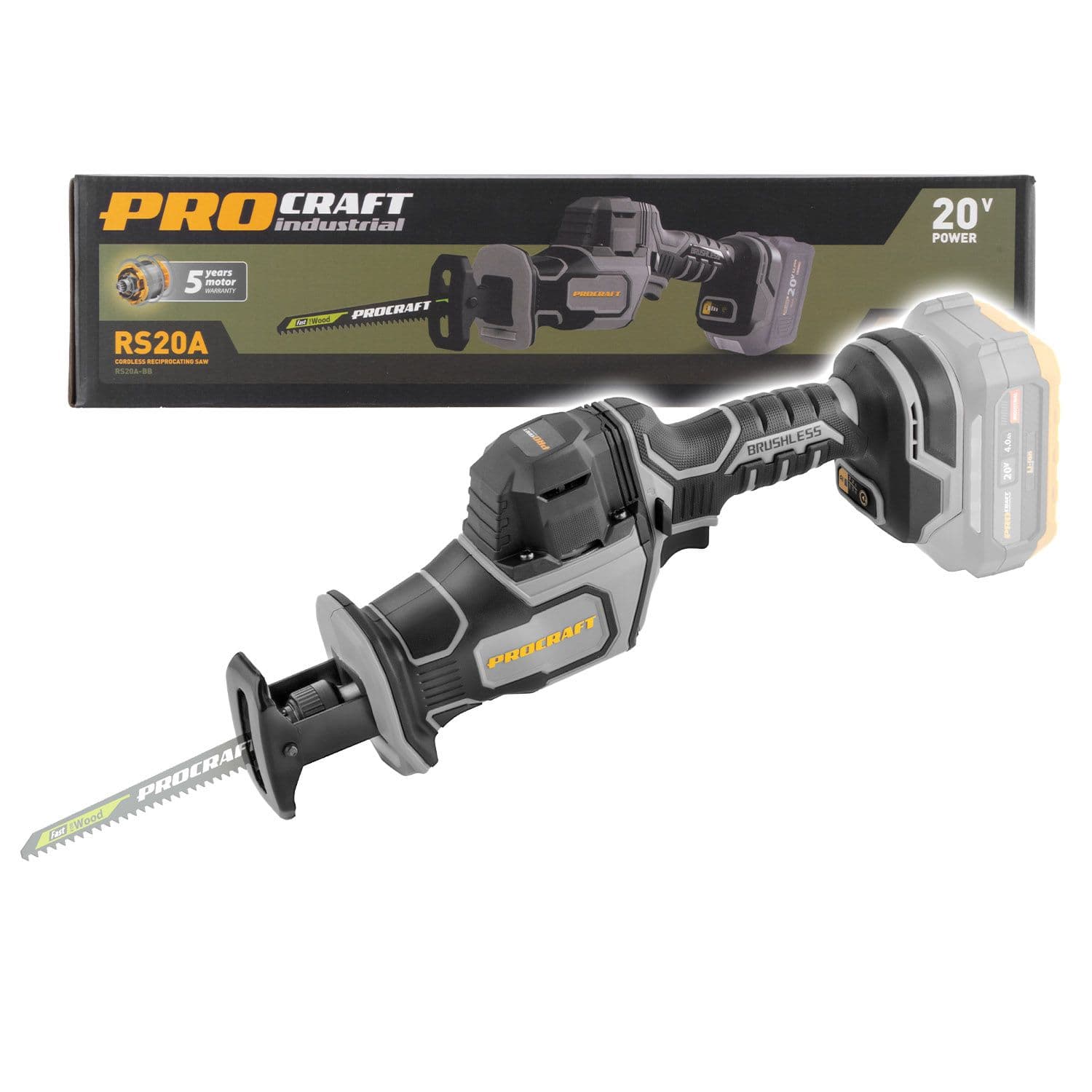 Procraft Industrial Akumulatorowa piła szablasta 20V Body/korpus - zdjęcie 1