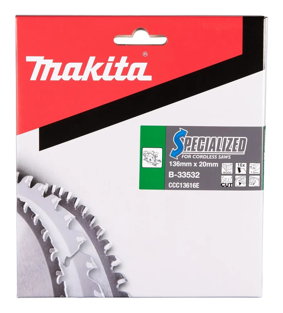 Makita Tarcza tnąca Specialized T.C.T, 136 x 20 mm, 16 Z - zdjęcie 3