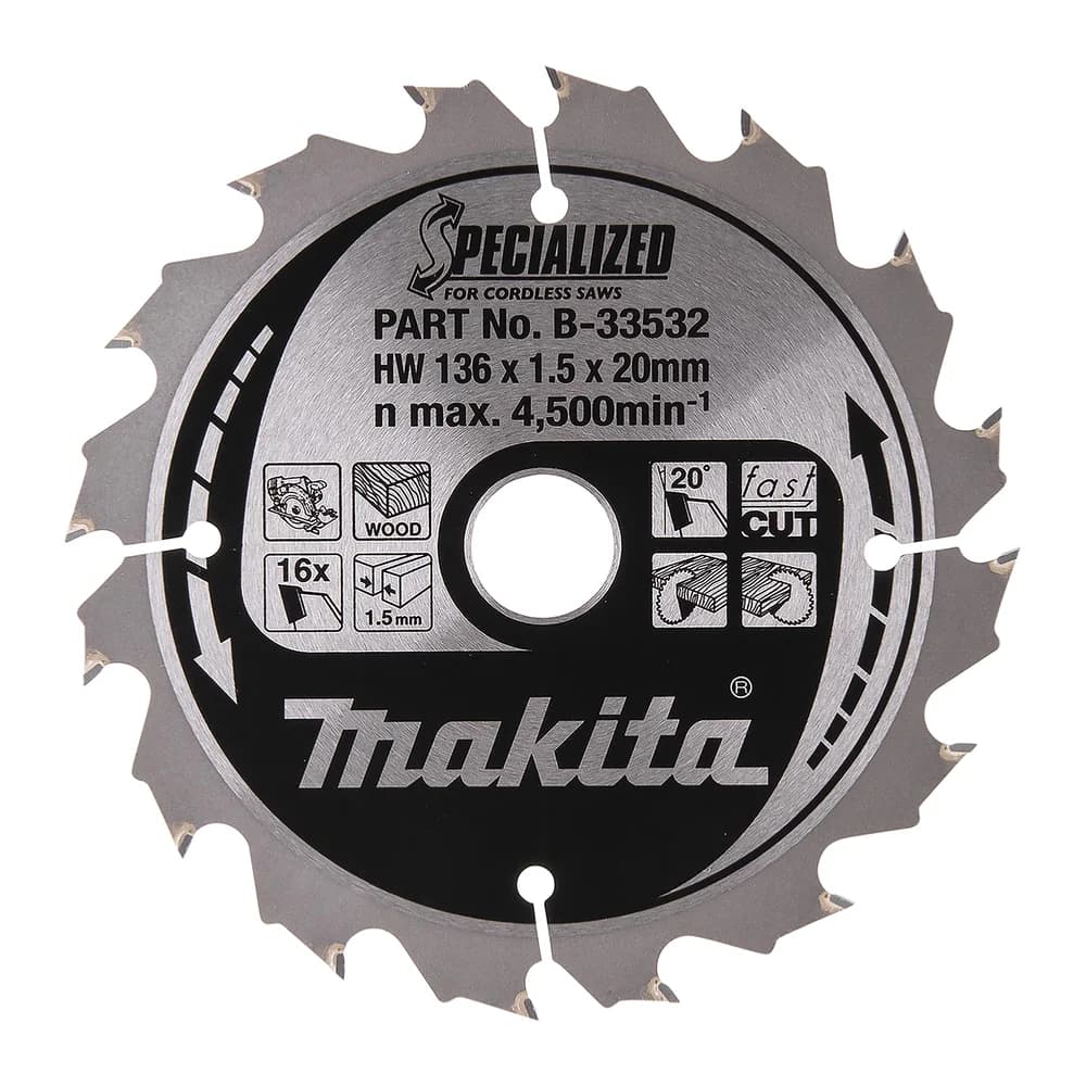 Makita Tarcza tnąca Specialized T.C.T, 136 x 20 mm, 16 Z