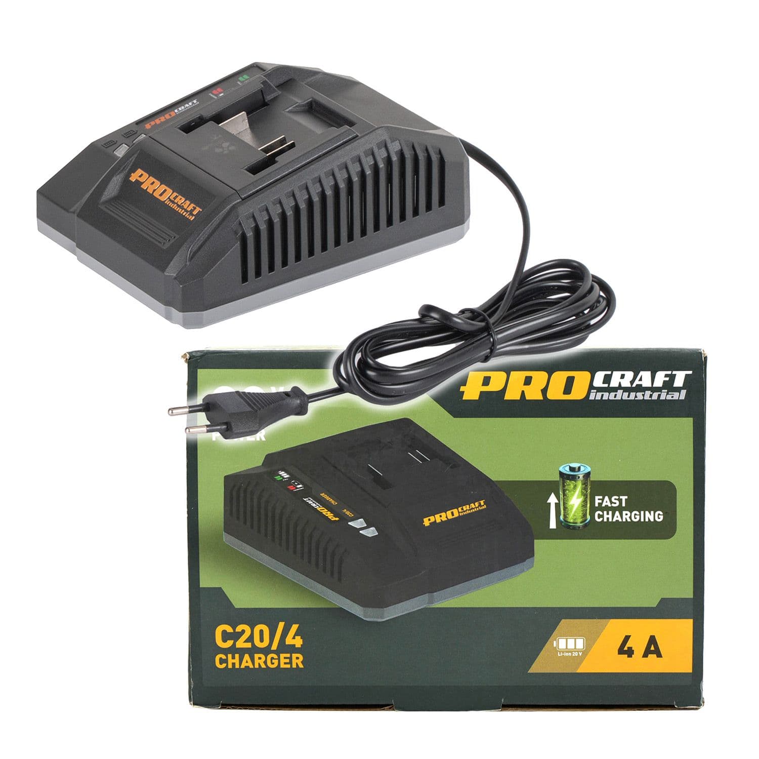 Procraft Industrial Ładowarka akumulatorów 20V Li-ion 4A - zdjęcie 1