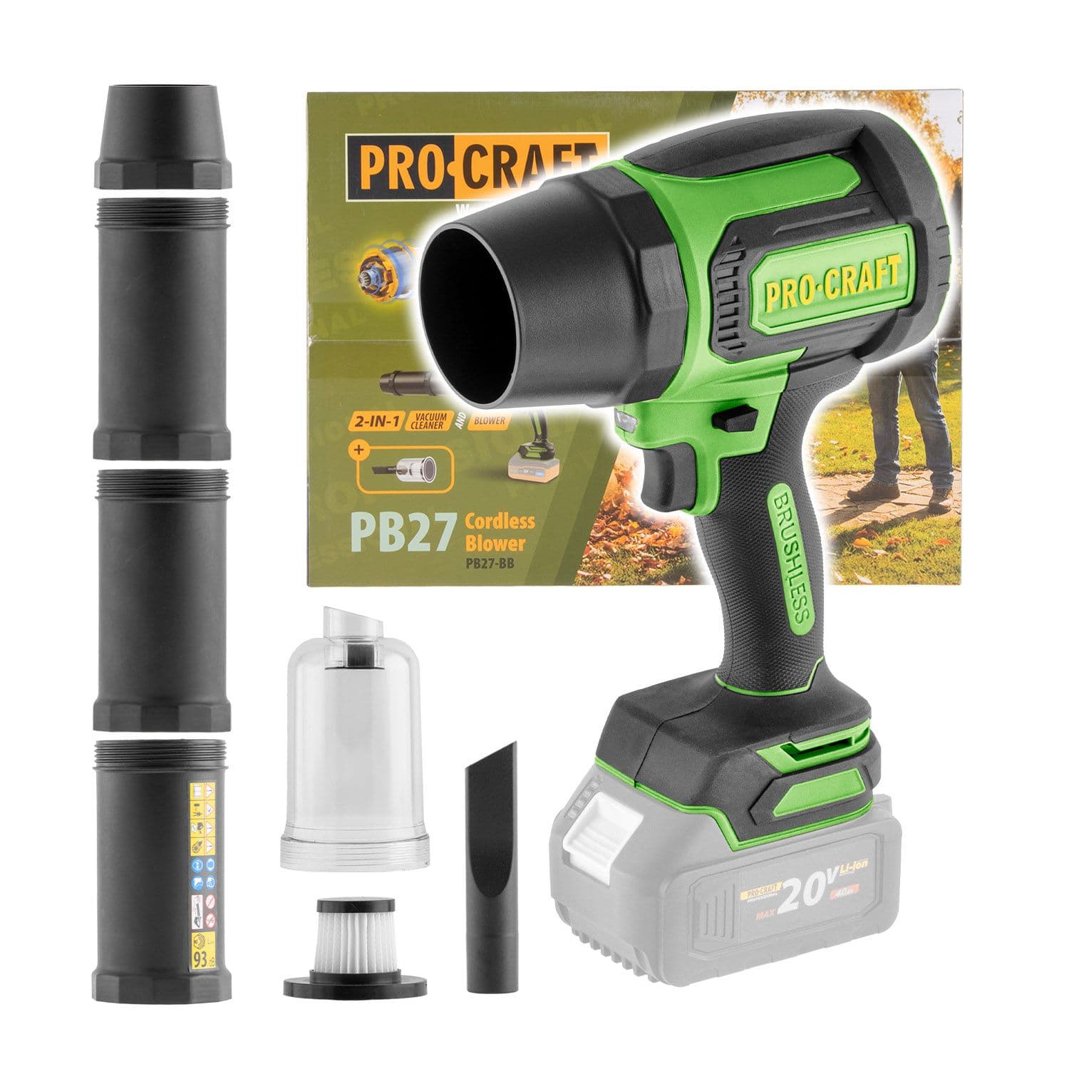 Procraft Akumulatorowa dmuchawa 20V 155km/h (bez akum. i ładowarki) - zdjęcie 1