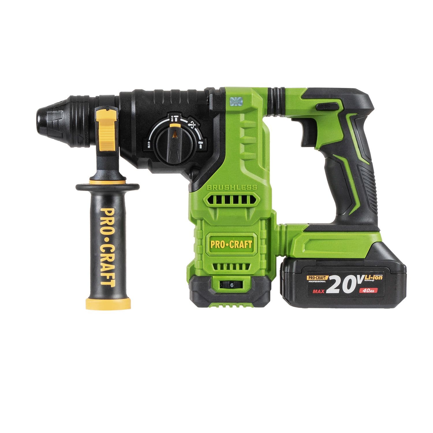 Procraft Młotowiertarka akumulatorowa SDS-Plus 20V 2,8J(w walizce z dwoma akumulatorami i ładowarką) - zdjęcie 2