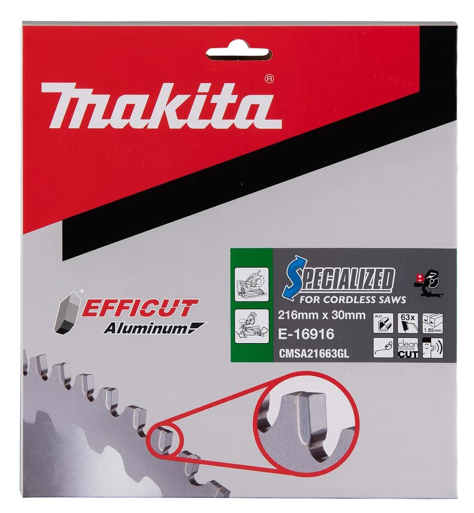 Makita Tarcza tnąca, EFFICUT T.C.T, 216 x 30 mm, 63Z do aluminium - zdjęcie 2