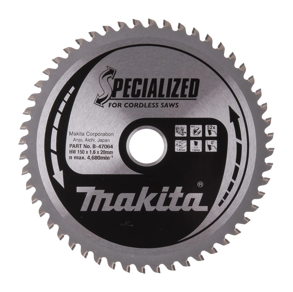 Makita Tarcza do piły, Specialized T.C.T, 150 x 20 mm, 52 Z do aluminium