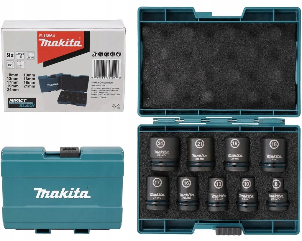 Makita Zestaw nasadek udarowych 9szt. 1/2''
