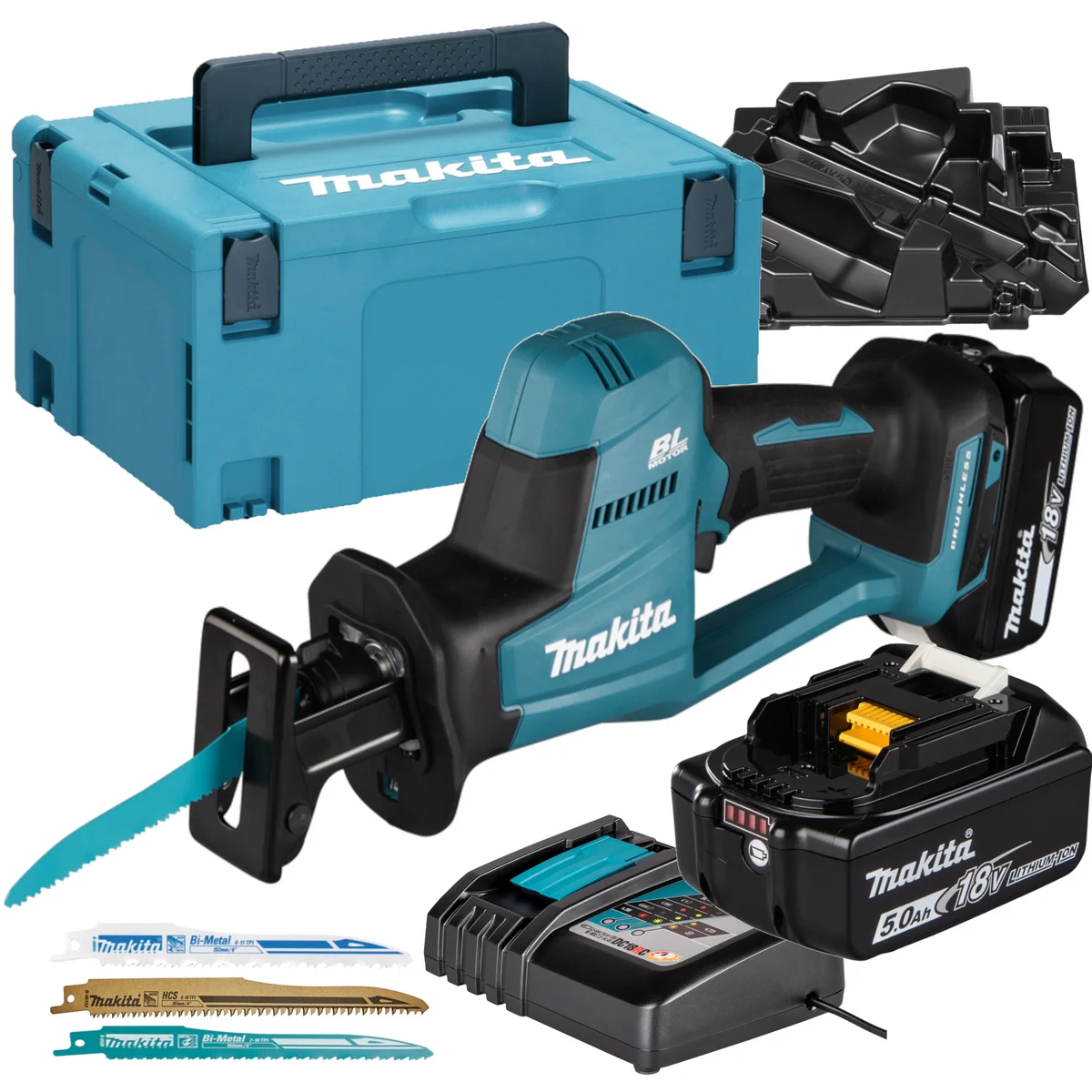 DJR189RTJ  Zestaw 2 aku 5,0Ah + ładowarka + walizka Makpac