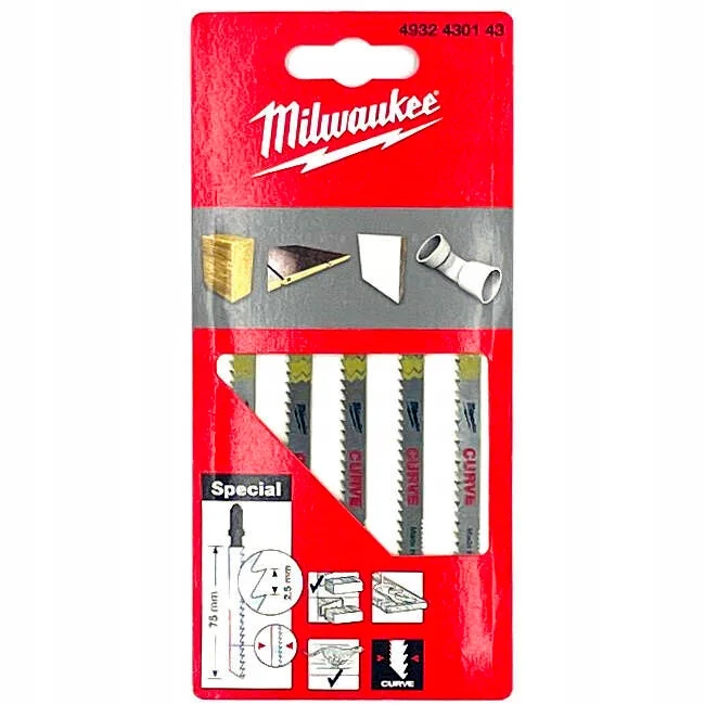 Milwaukee Zestaw brzeszczotów do cięcia krzywoliniowego 75mm 5 szt 