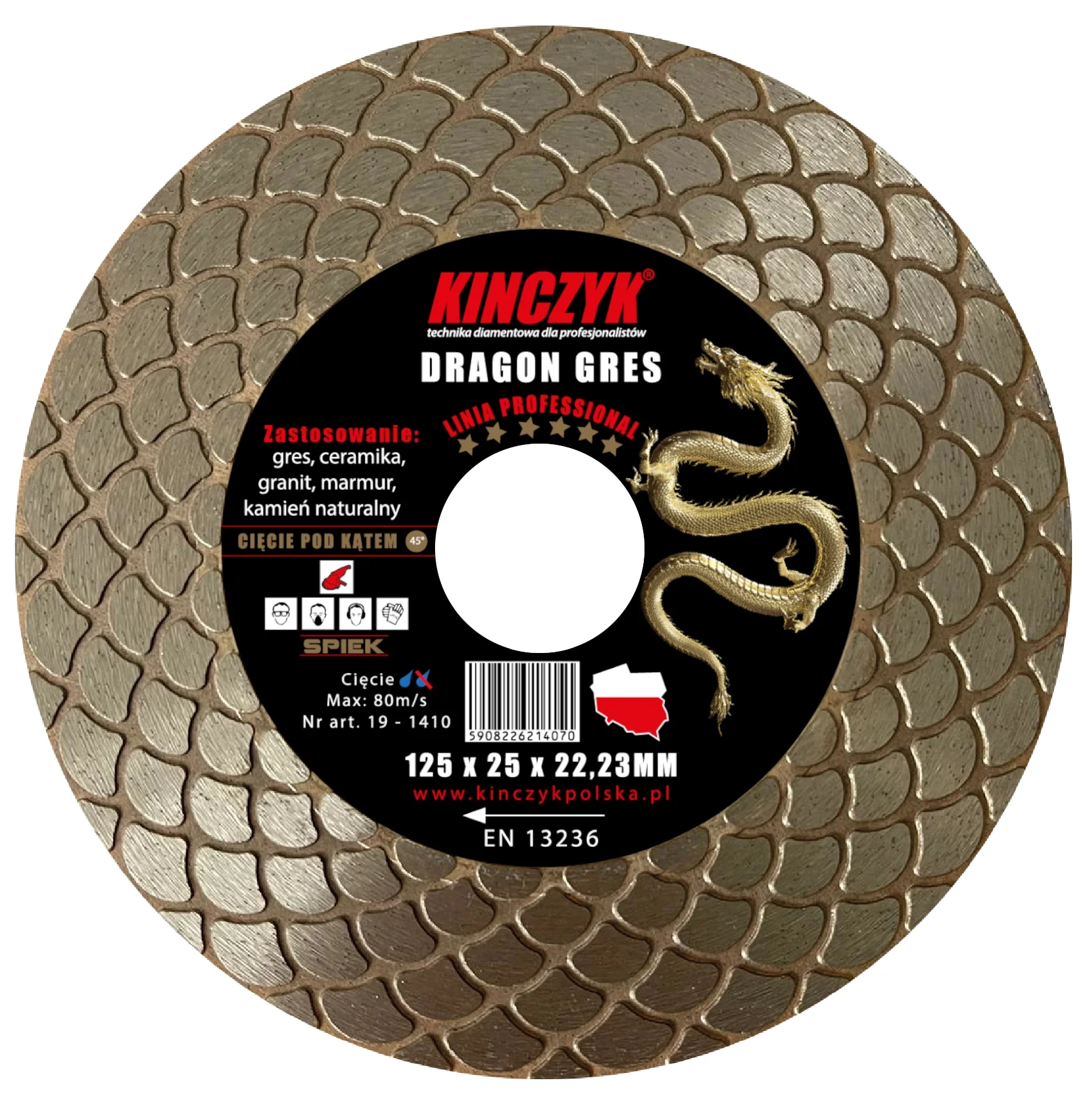 Kinczyk Tarcza Dragon-Gres 125x2,5/2,23