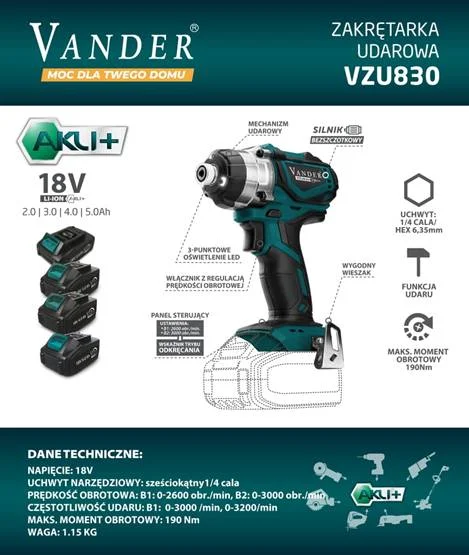 Vander Zakrętarka udarowa VZU830