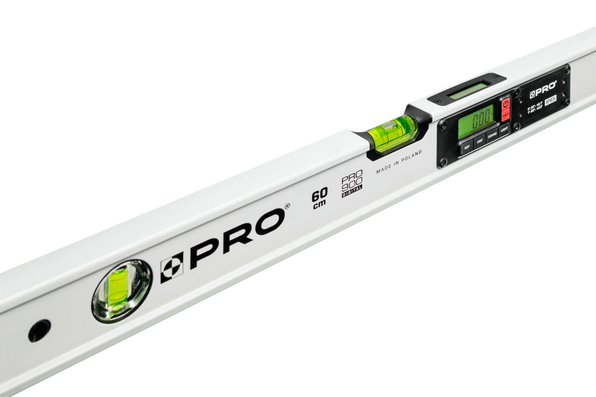 PRO POZIOMNICA PRO900 BIAŁA ELEKTRONICZNA IP65 Z MAGNESAMI, Z POKROWCEM