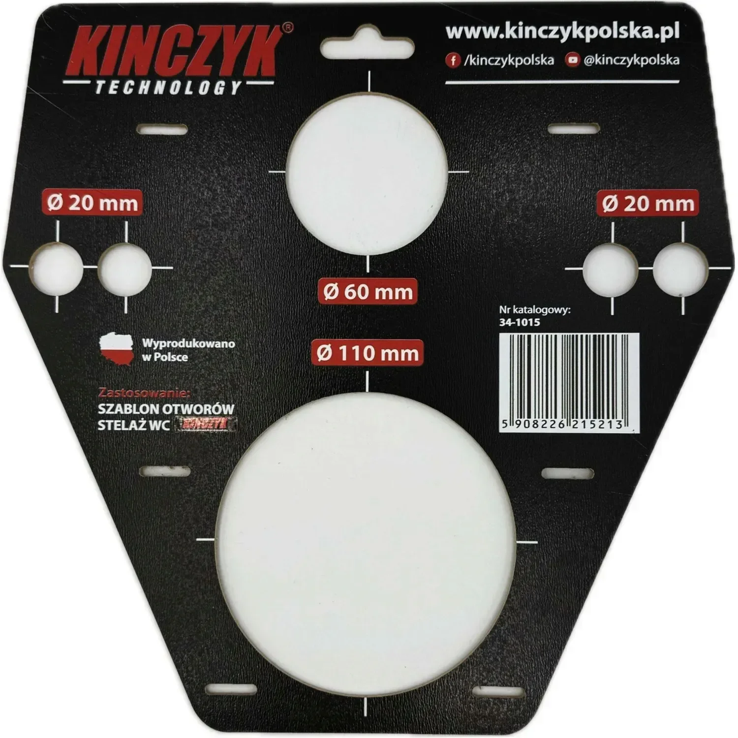 Kinczyk Szablon otworów Stelaż  WC