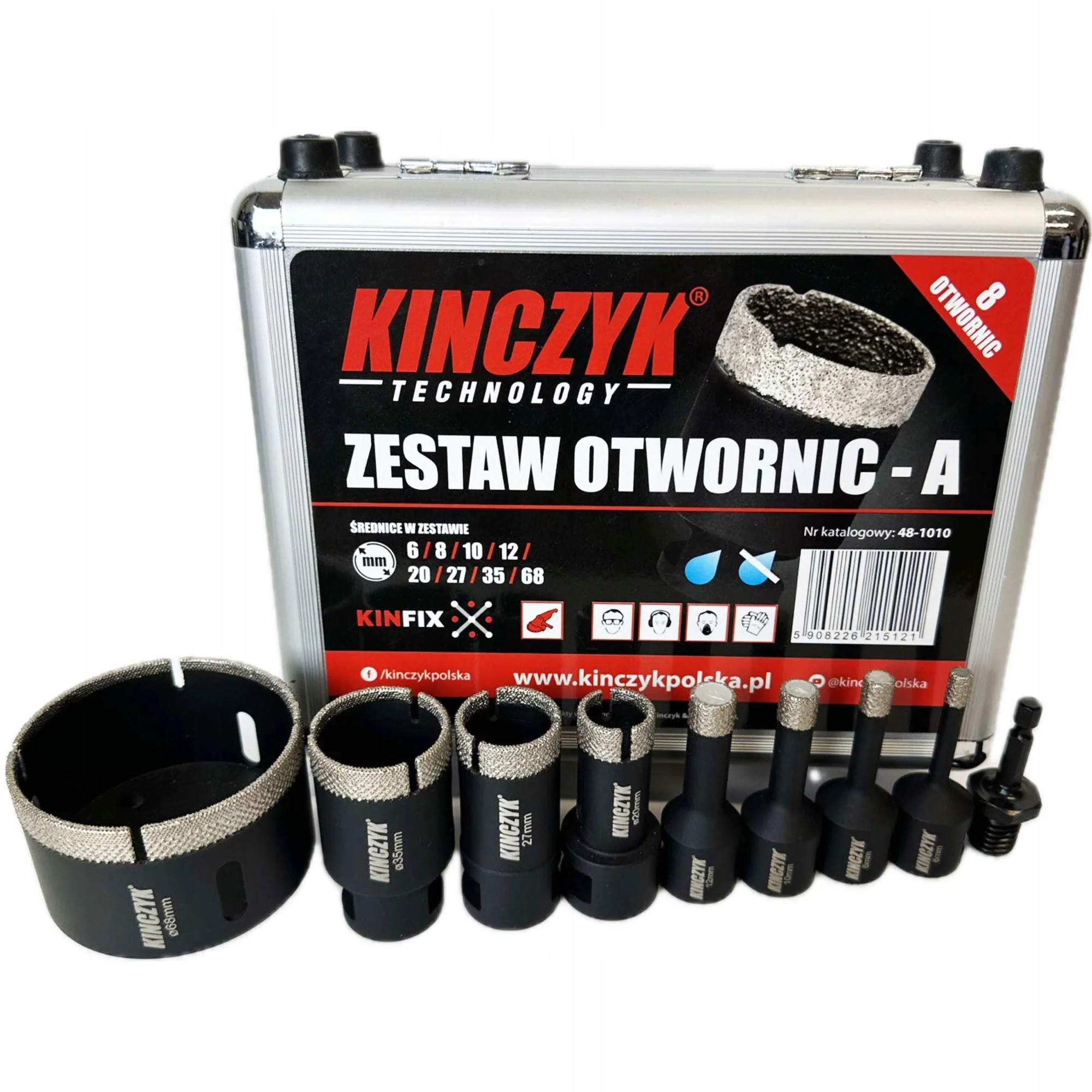 Kinczyk Zestaw 8 otwornic diament (6 8 10 12 20 27 35 68)