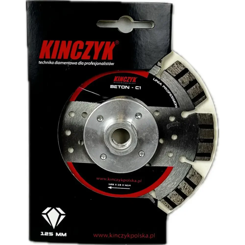 Kinczyk Tarcza diamentowa do betonu 125x15mm M14 Beton C1 