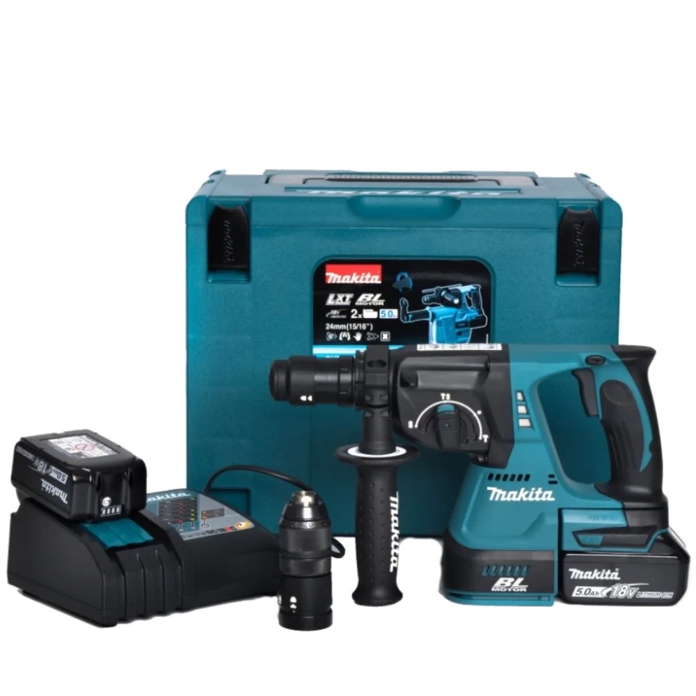 DHR243RTJ Zestaw 2 aku 5,0Ah+ładowarka+walizka Makpac