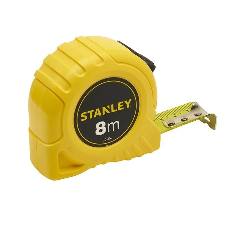 Miara  8m x25mm stal. ob.plastikowa żółta Stanley