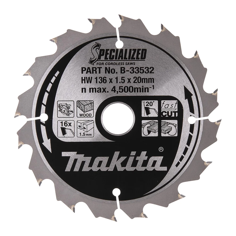 Makita Tarcza tnąca Specialized T.C.T, 136 x 20 mm, 16 Z