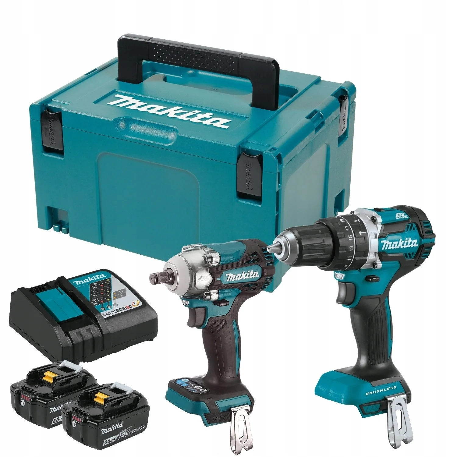 Makita Zestaw COMBO DHP484+DTW300+2x5,0Ah 18V