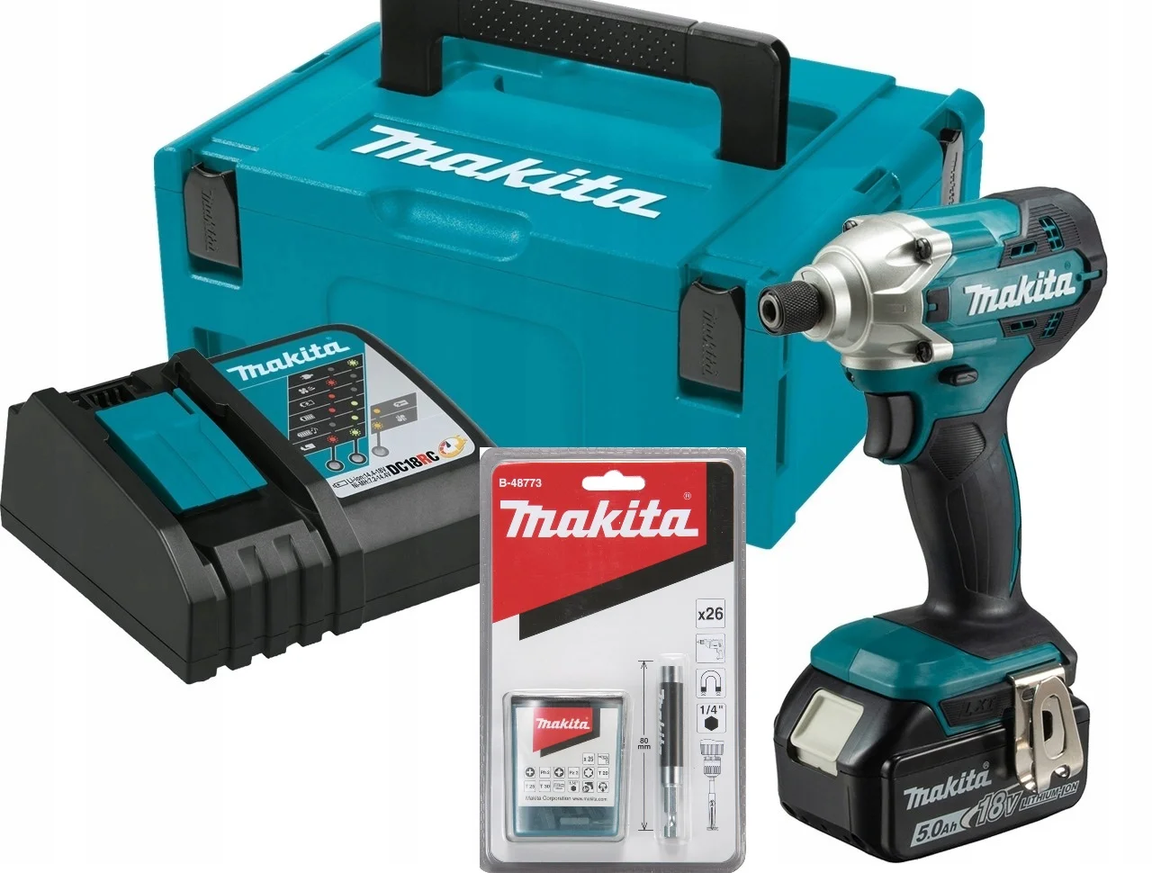 Makita Zestaw Akum. zakrętarka udarowa+ 1 aku 5,0Ah+ładowarka 18V